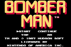 Famicom Mini: Pac-Man title screen for GameBoy Advance